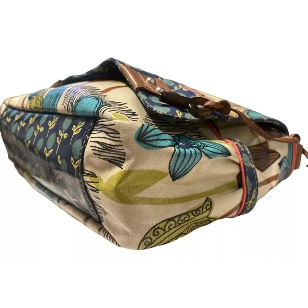 FOSSIL Key-per Coated Canvas Floral Multi-Color Travel/diaper/Laptop Bag